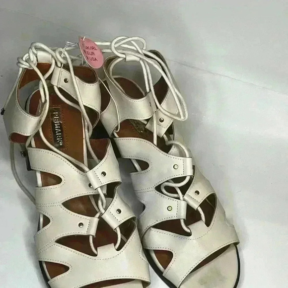 Summer cream tie up  heels - Picture 3 of 3